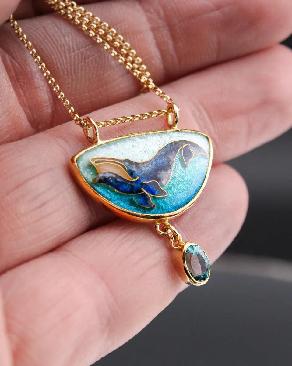 Bowhead Whale Cloisonne Pendant