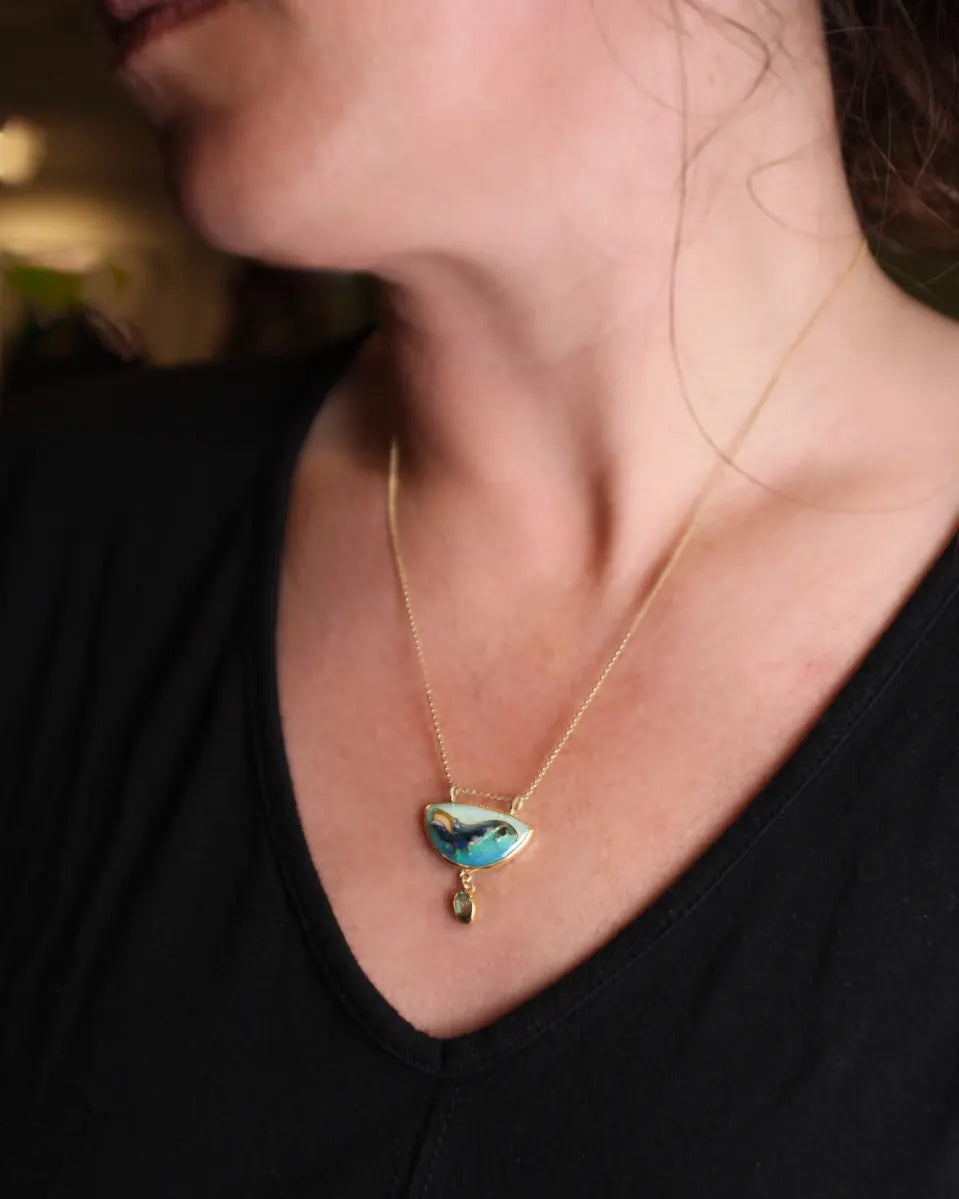 Bowhead Whale Cloisonne Pendant