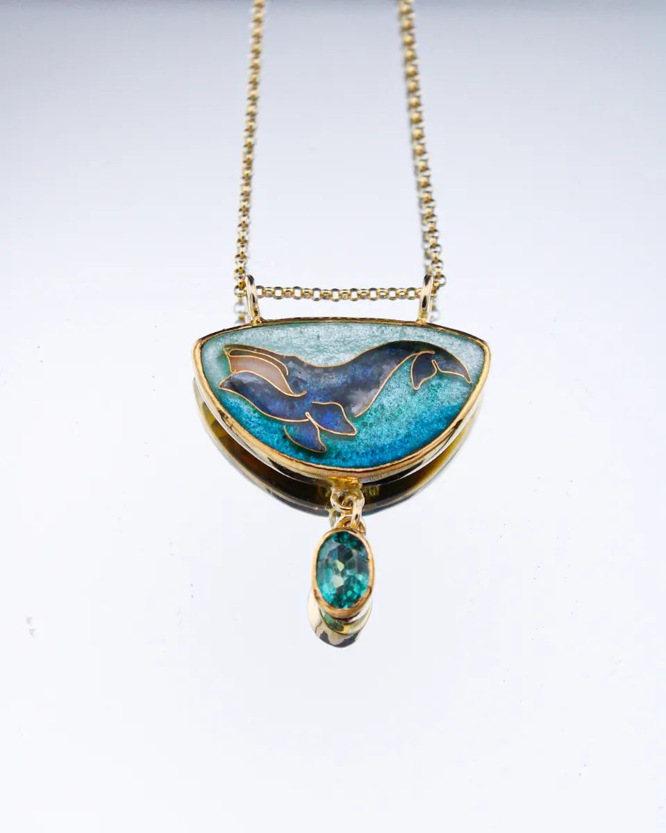 Bowhead Whale Cloisonne Pendant