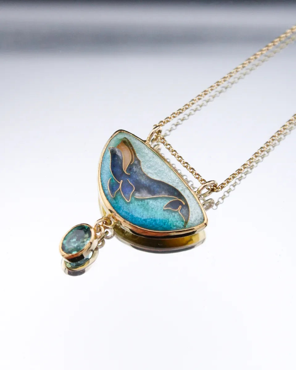 Bowhead Whale Cloisonne Pendant