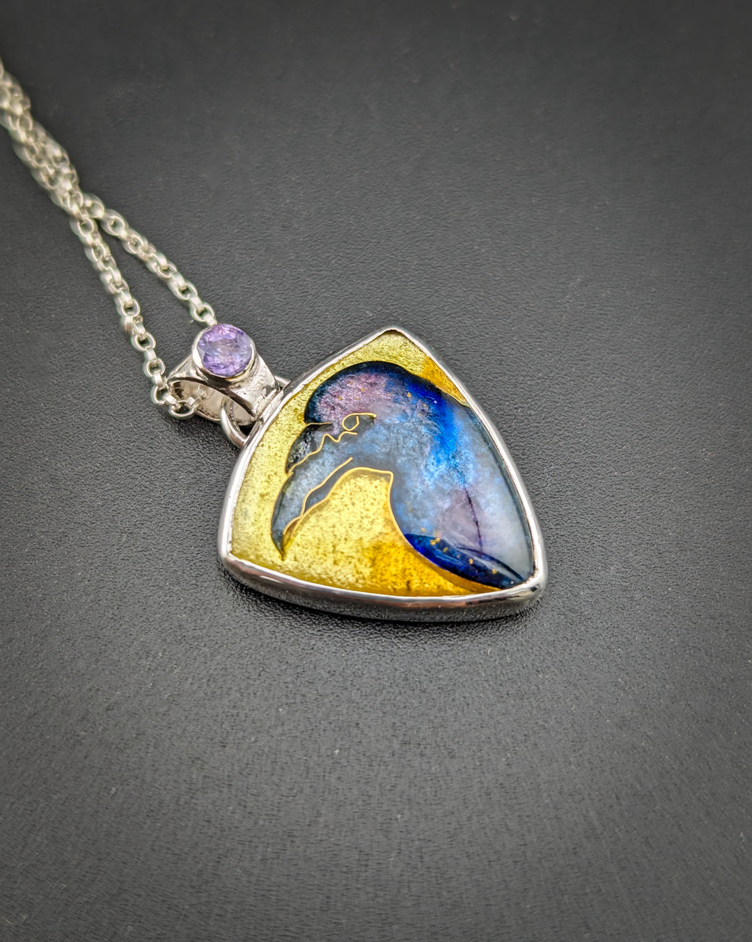 Raven Cloisonne Pendant