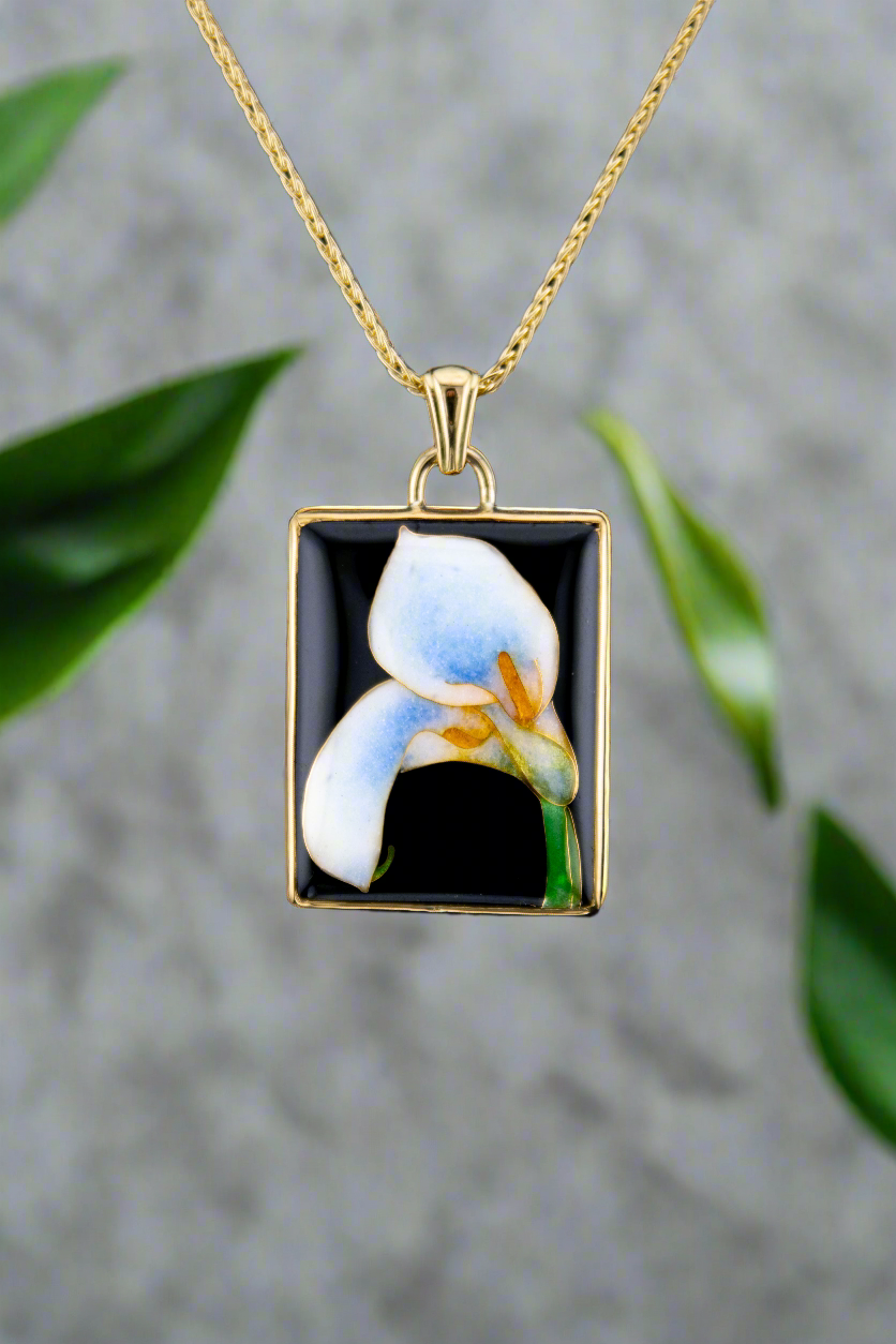 calla lily necklace white gold Calla Lily *Reserved* – Darci Shea Studios