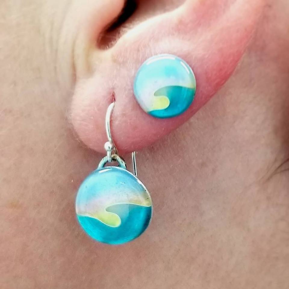 “Dawn Patrol” Wave Earrings