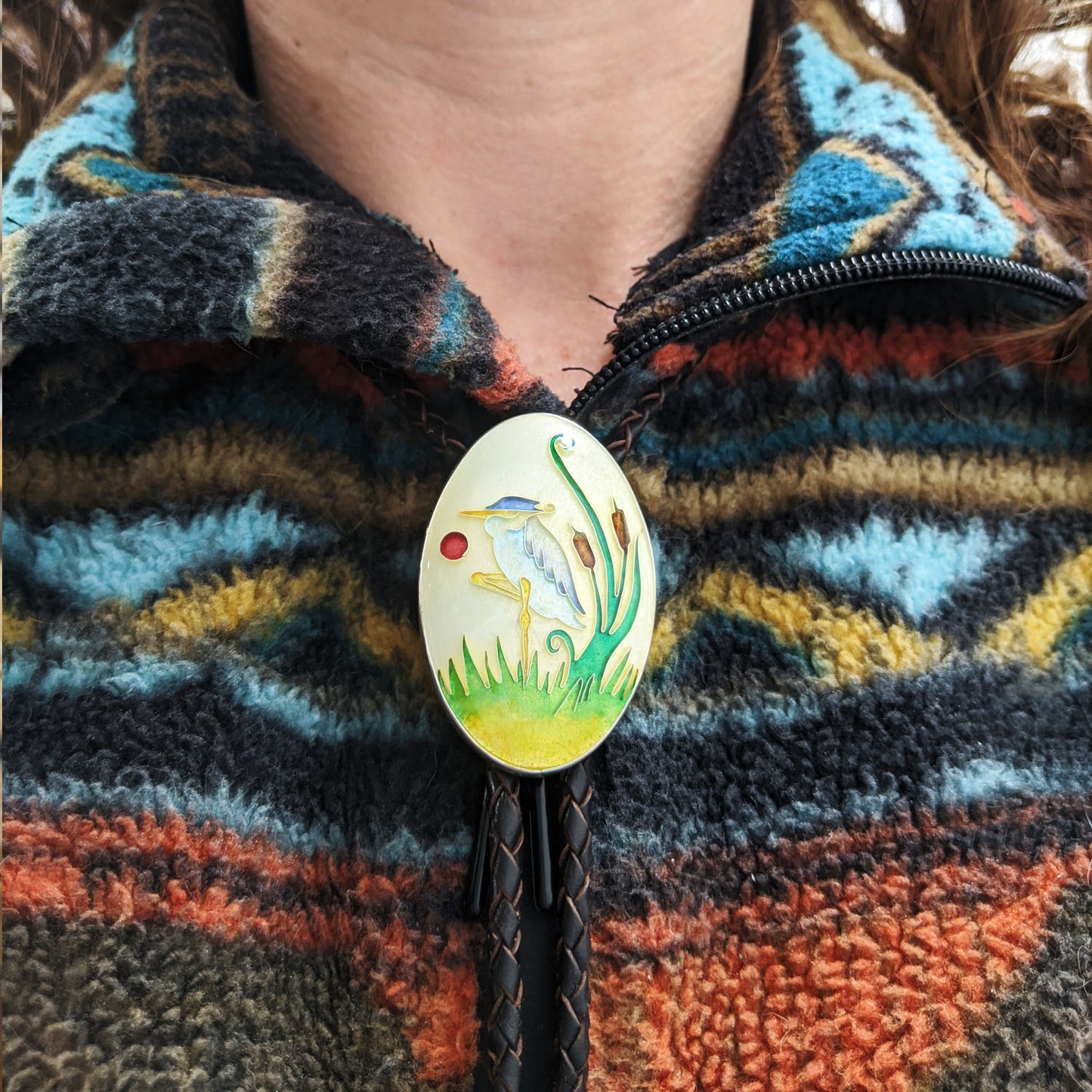 Blue Heron Bolo Tie