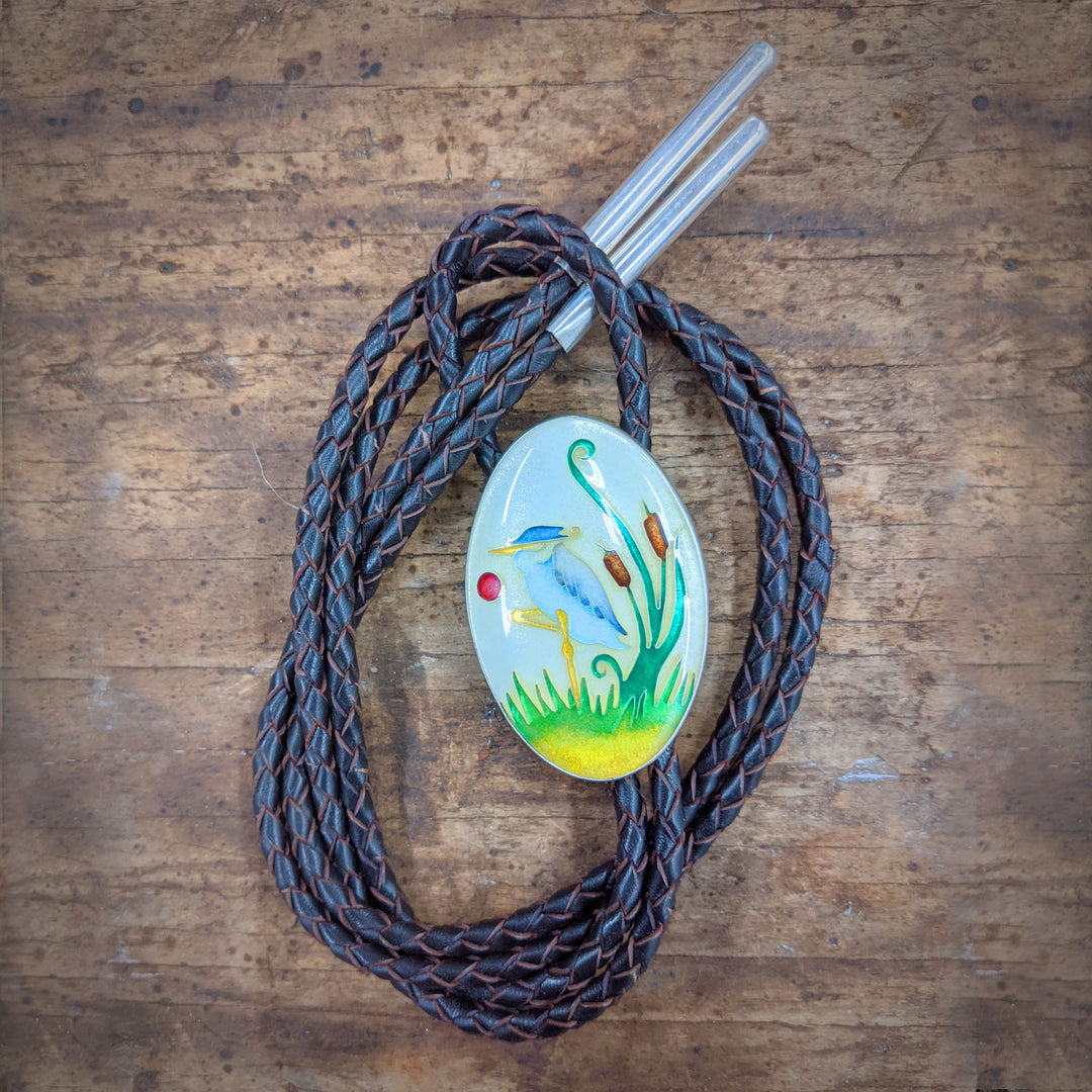 Blue Heron Bolo Tie