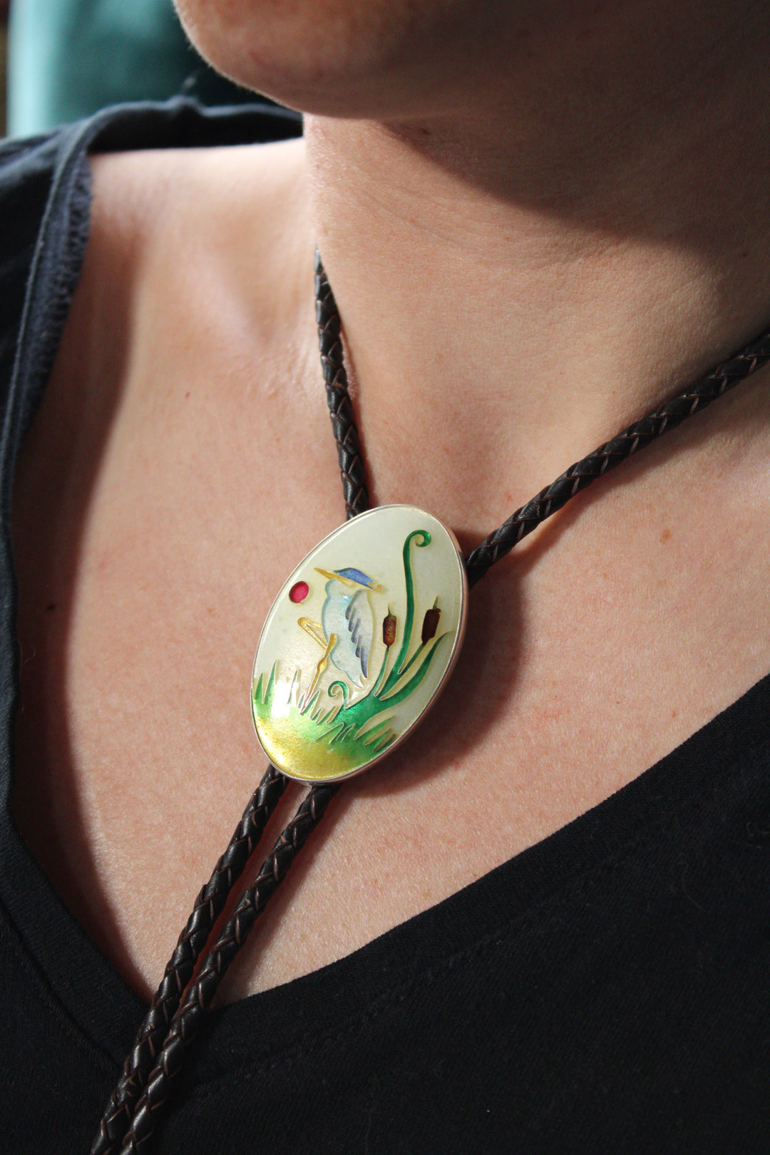 Blue Heron Bolo Tie