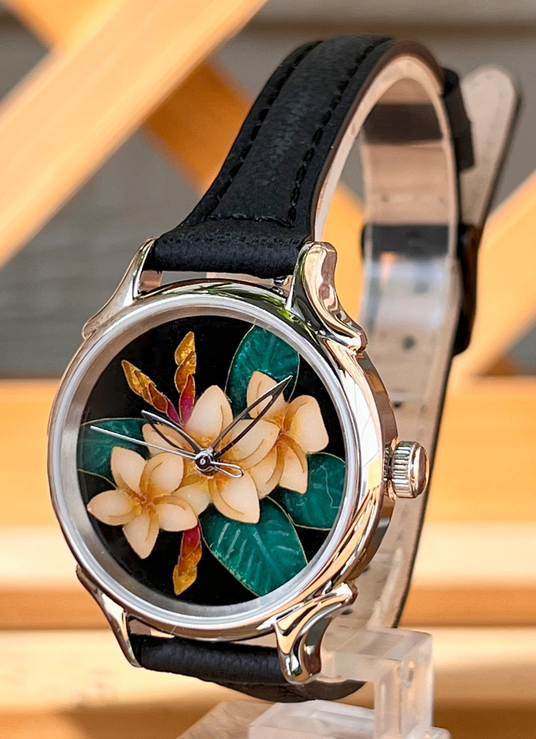 Cloisonne Plumeria Watch