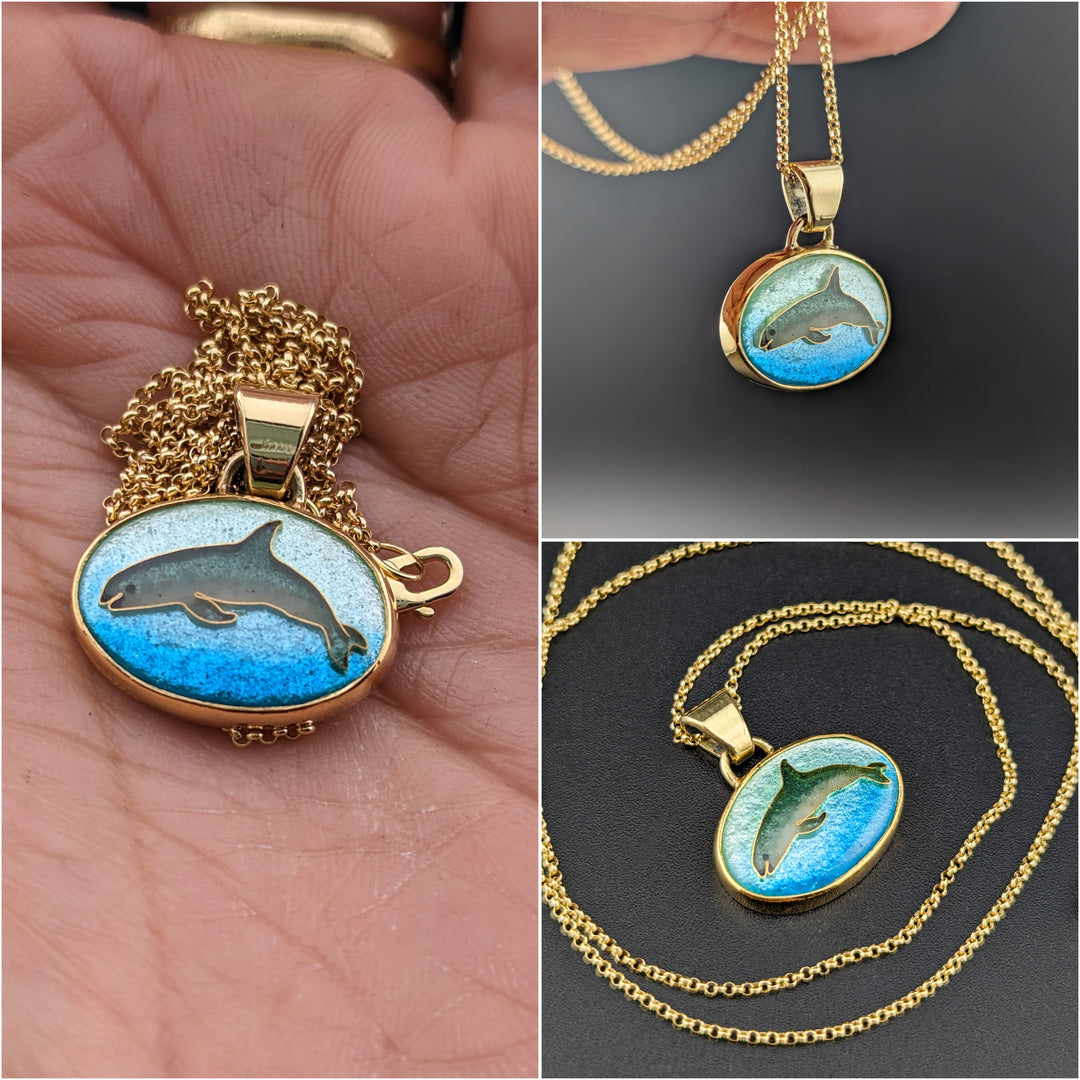 Vaquita Cloisonné Pendant