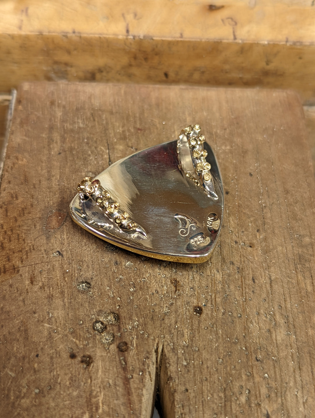 Gold Blue Ringed Octopus Pendant