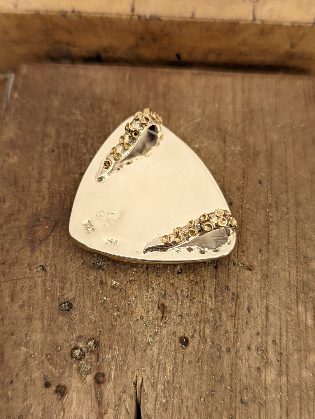 Gold Blue Ringed Octopus Pendant