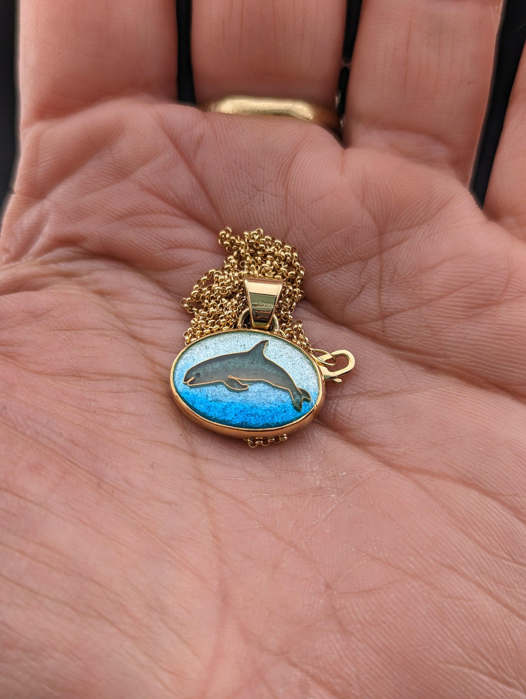 Vaquita Cloisonné Pendant