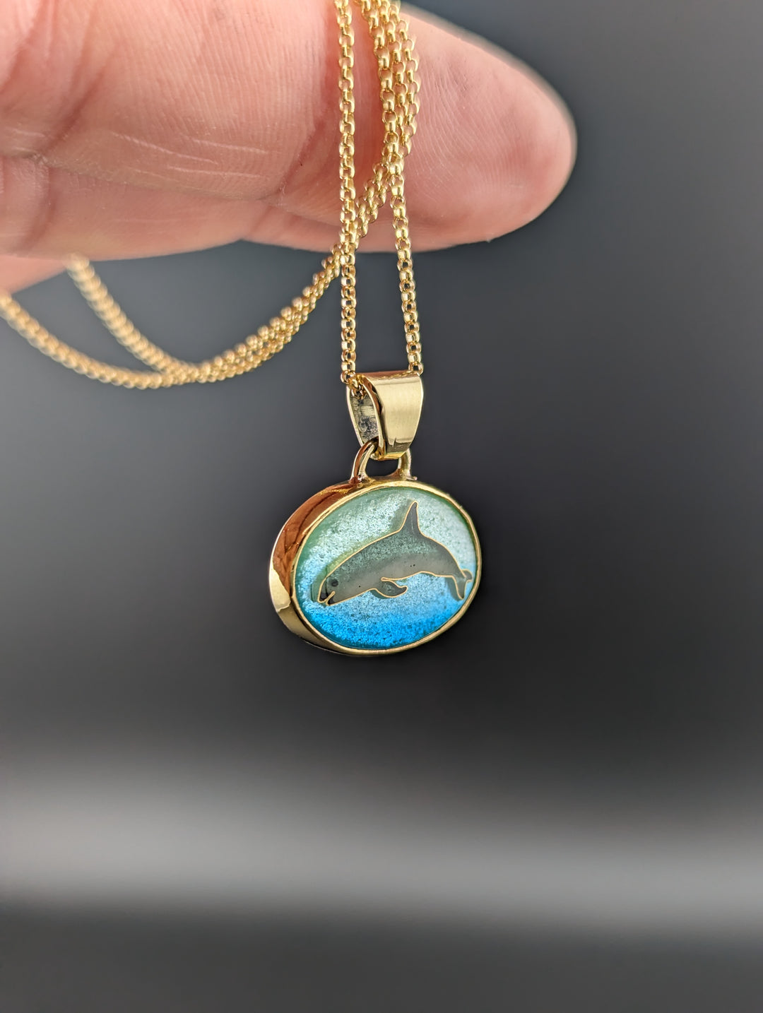 Vaquita Cloisonné Pendant