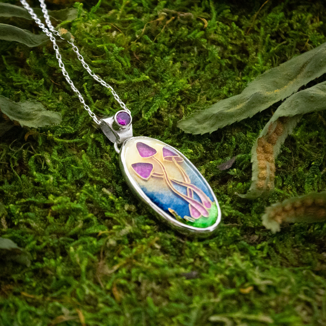 Garnet Mycena Pendant