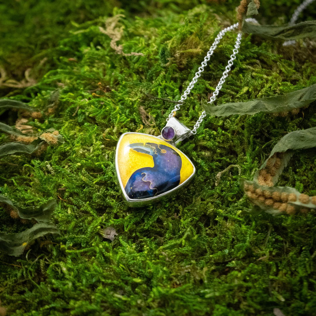 Raven Cloisonne Pendant