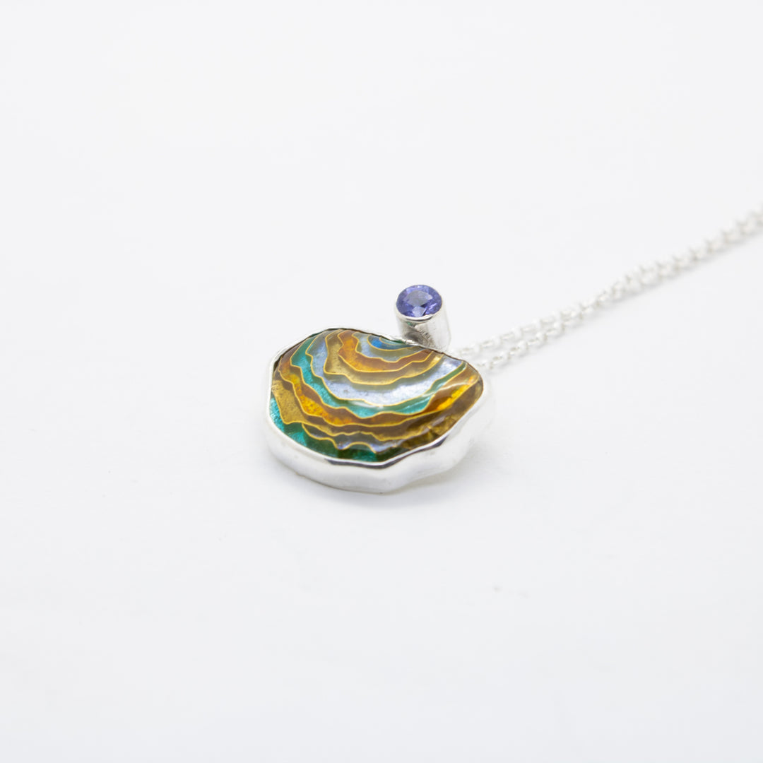 Turkey Tail Cloisonne Pendant