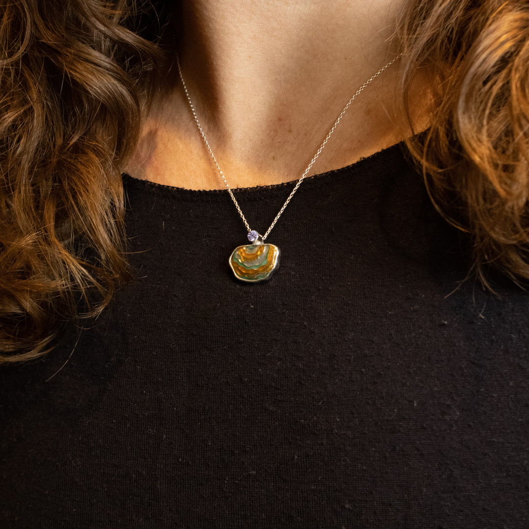 Turkey Tail Cloisonne Pendant