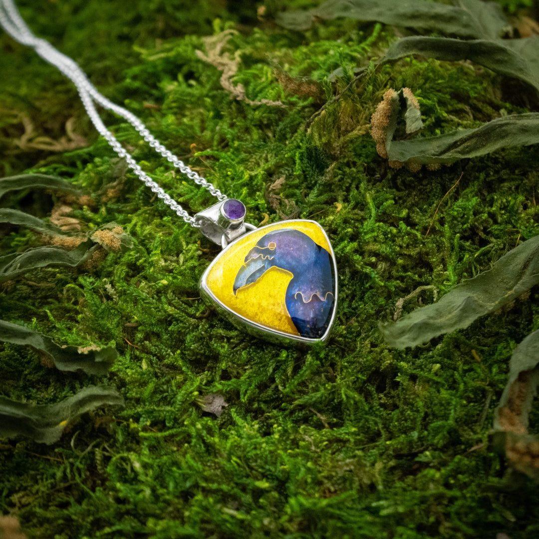 Raven Cloisonne Pendant