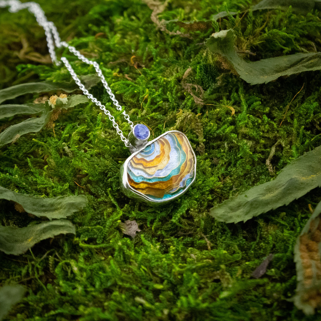 Turkey Tail Cloisonne Pendant