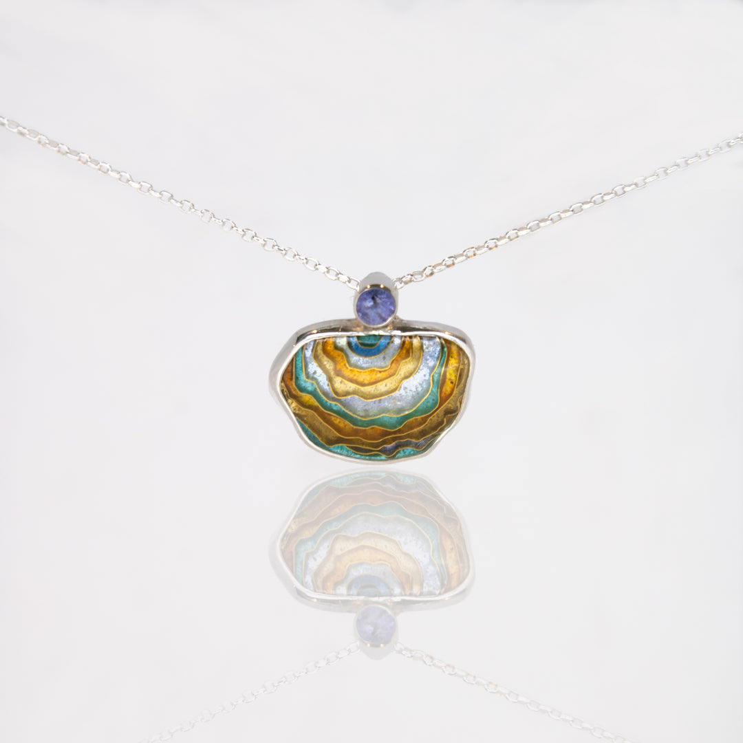 Turkey Tail Cloisonne Pendant