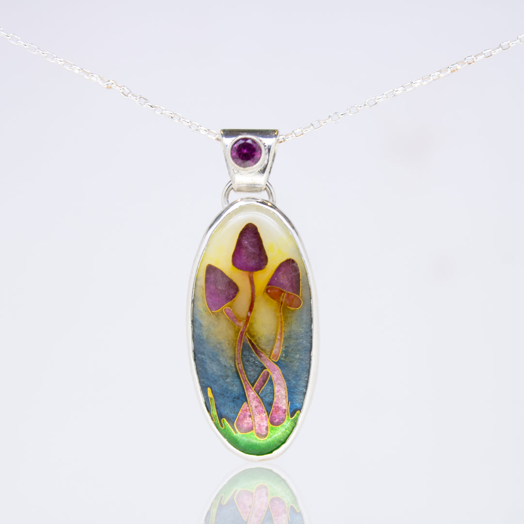 Garnet Mycena Pendant