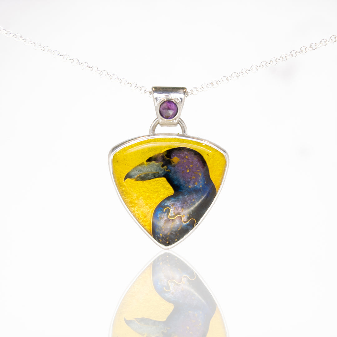 Raven Cloisonne Pendant