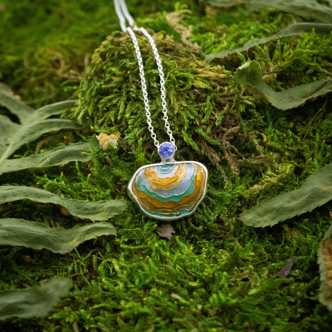 Turkey Tail Cloisonne Pendant