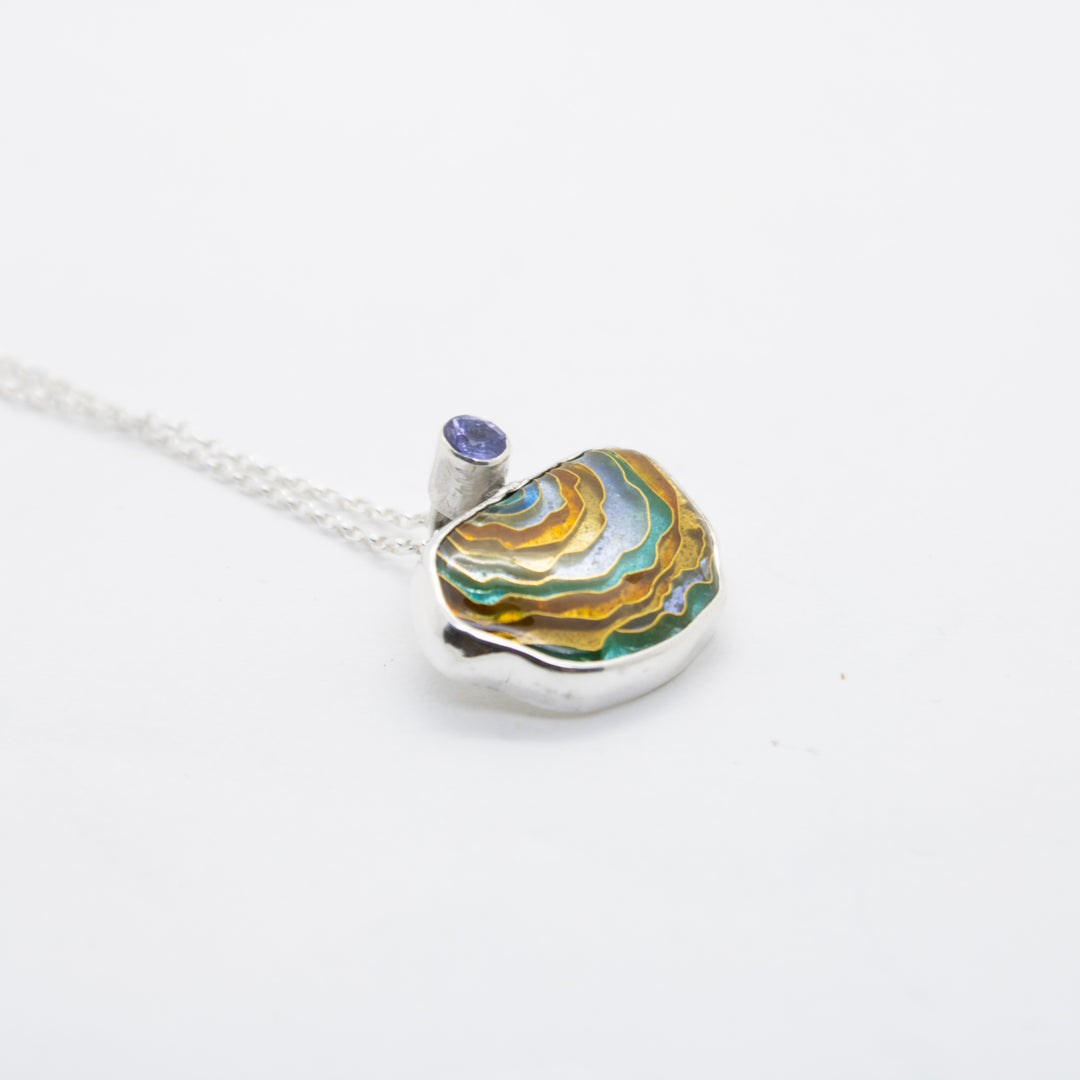 Turkey Tail Cloisonne Pendant