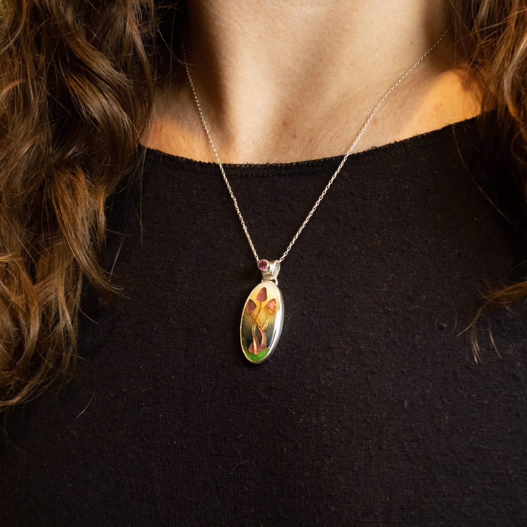 Garnet Mycena Pendant