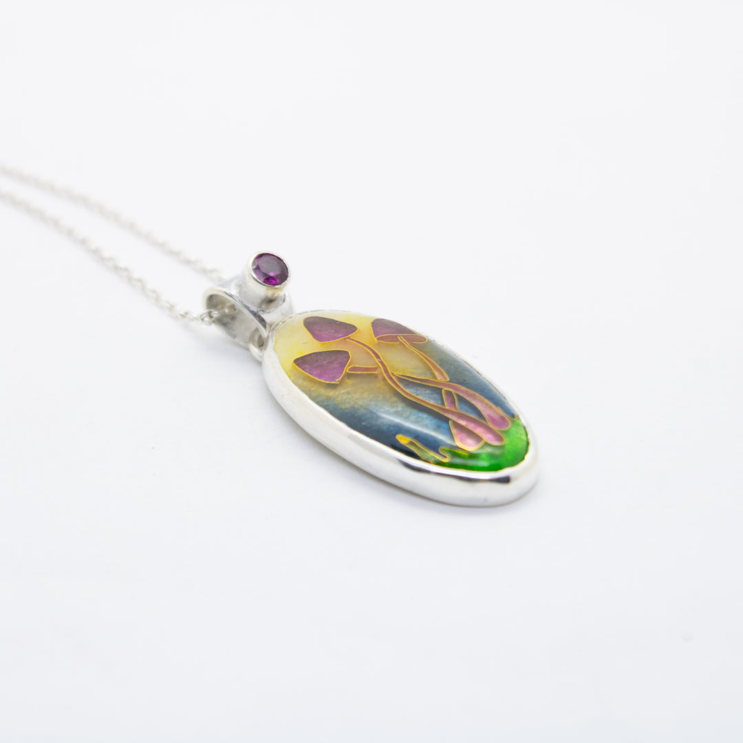 Garnet Mycena Pendant