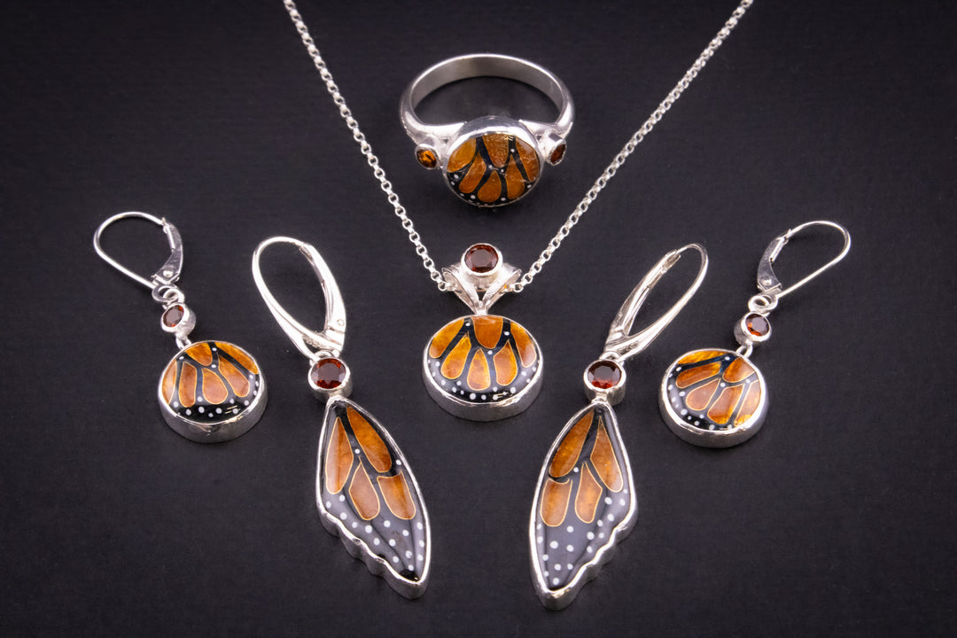 Monarch Butterfly Cloisonné Earrings