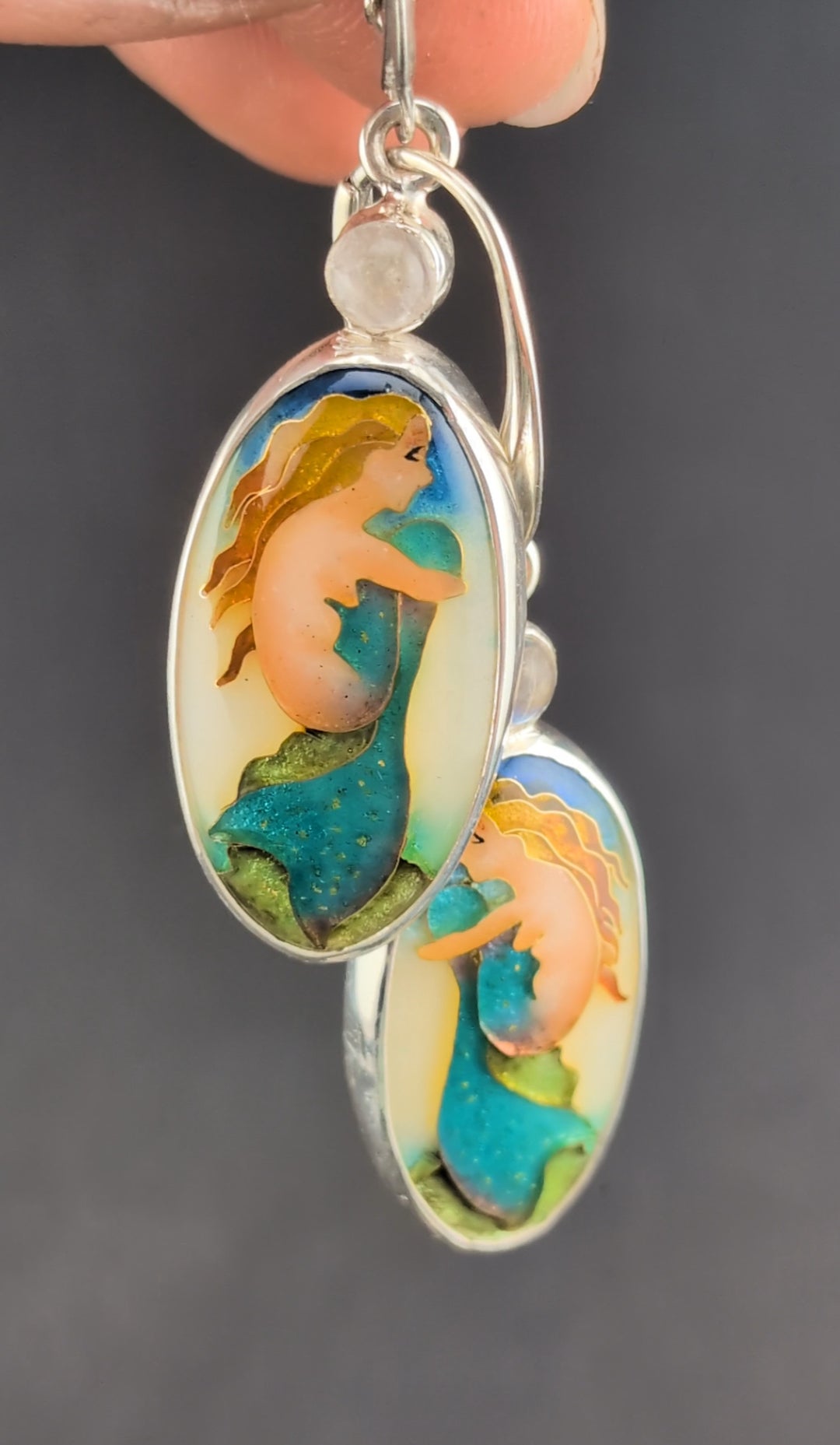 The Lonely Mermaid Cloisonné Earrings