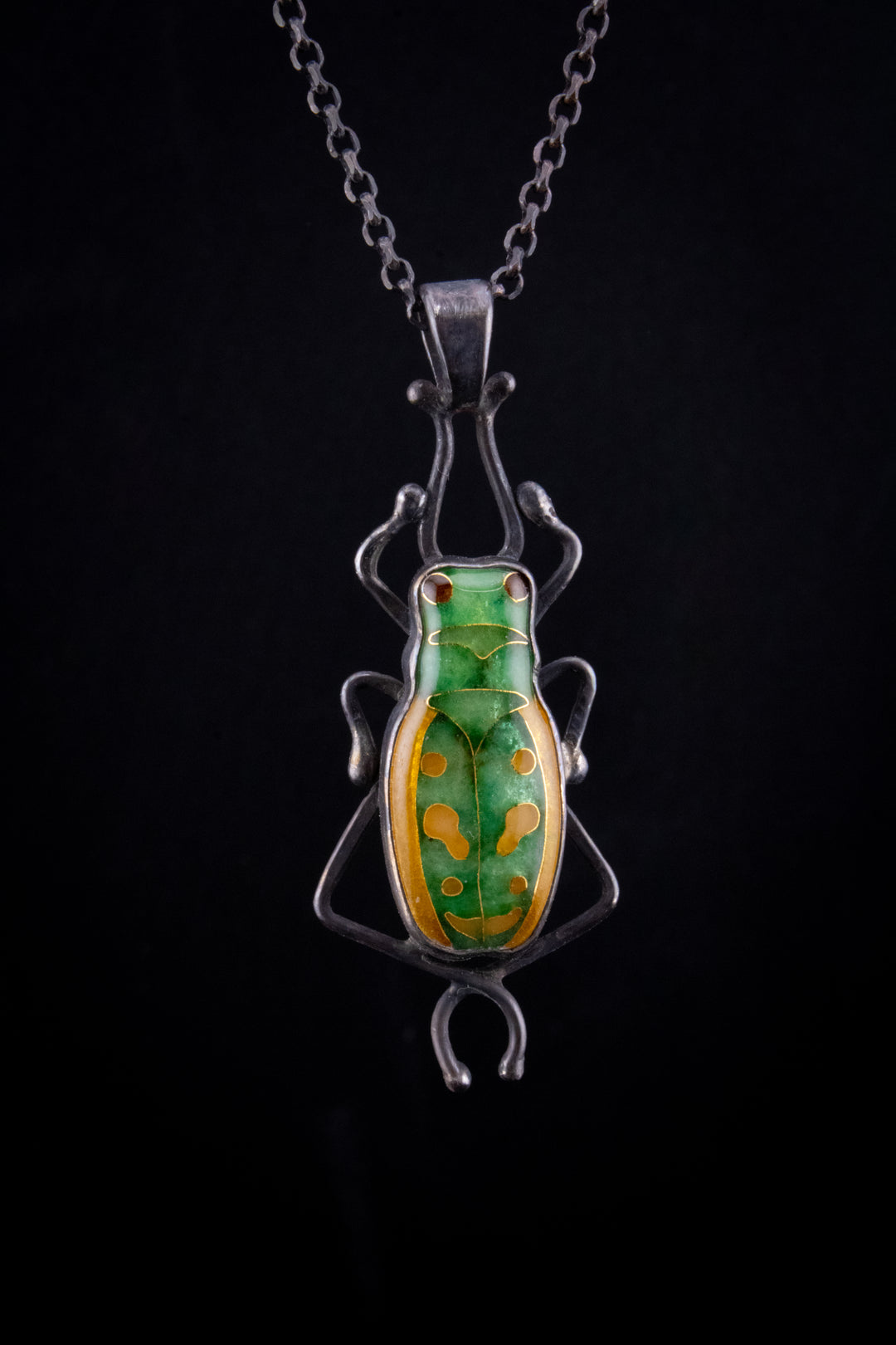 Ohlone Tiger Beetle Cloisonné Pendant