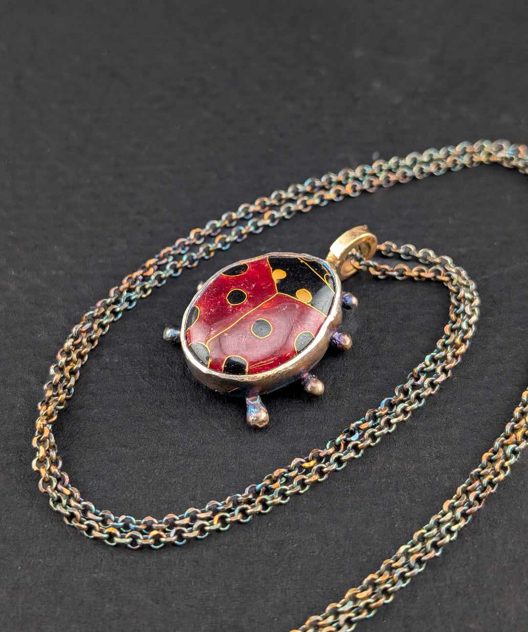 Lady Bug Cloisonné Pendant