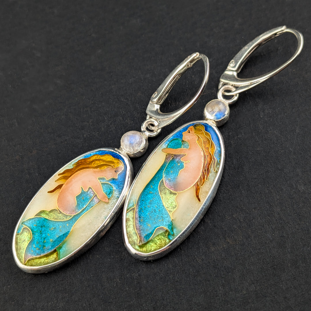 The Lonely Mermaid Cloisonné Earrings