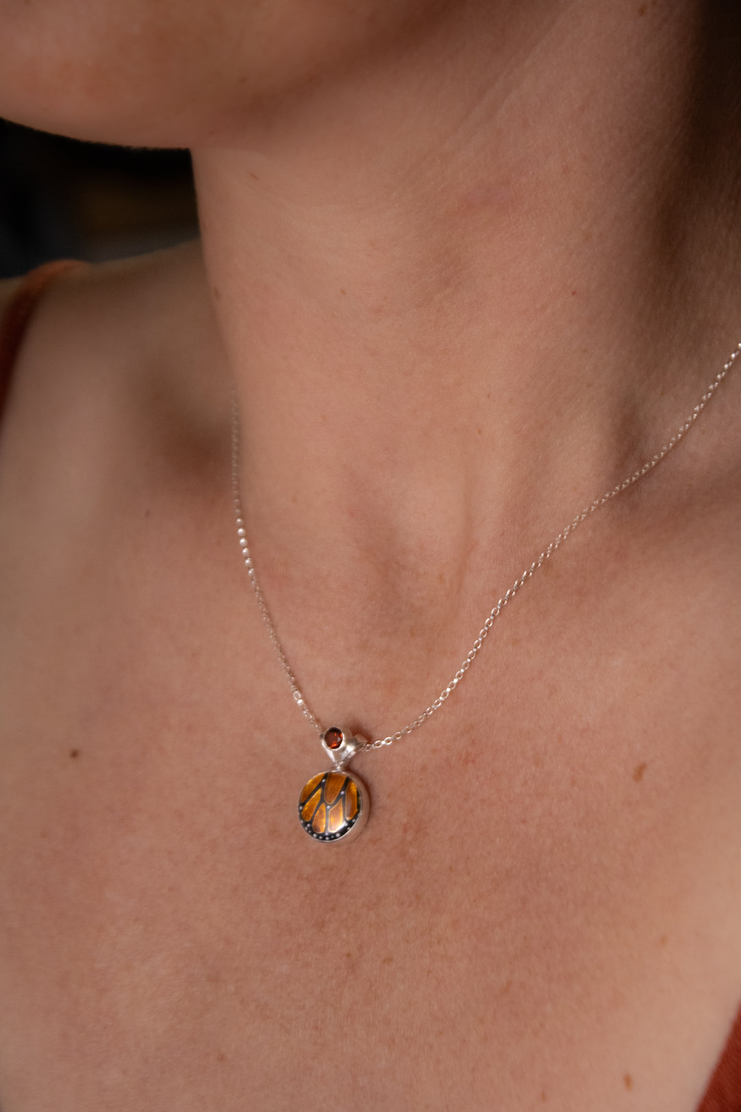 Monarch Butterfly Cloisonne Pendant