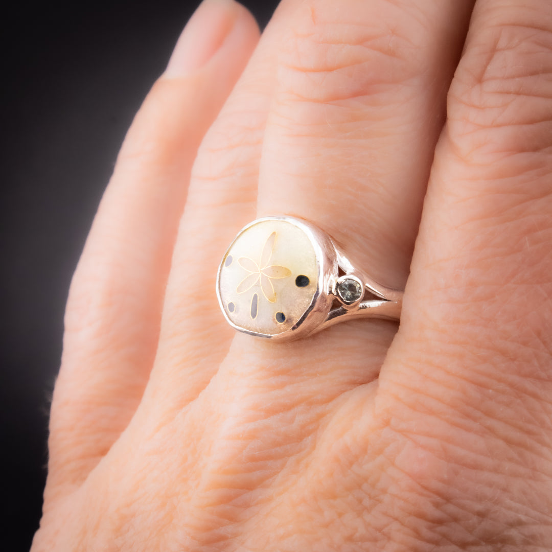 Sand Dollar and Sea-Foam Tourmaline Ring – Darci Shea Studios