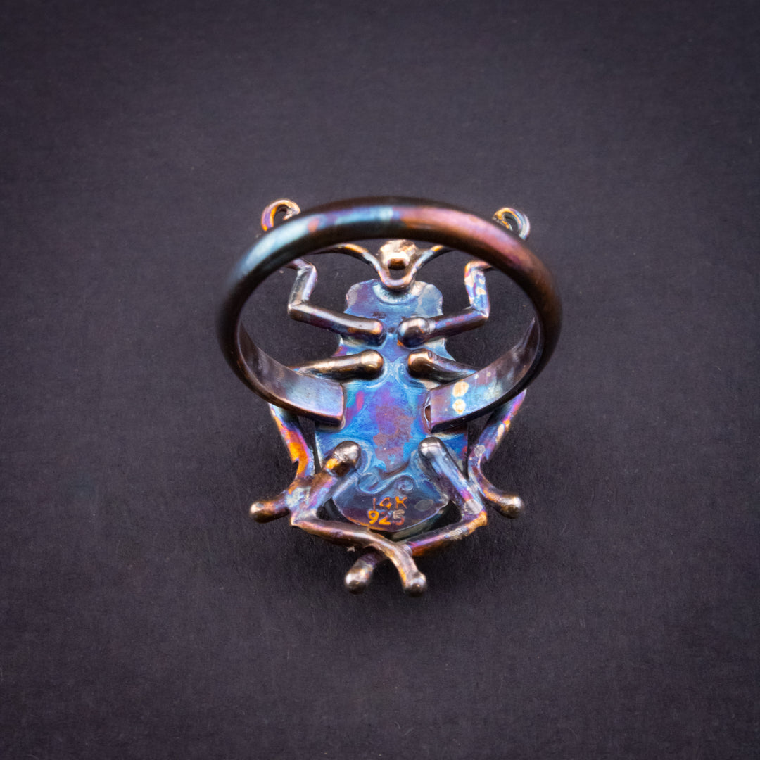 Milkweed Beetle Cloisonné Ring