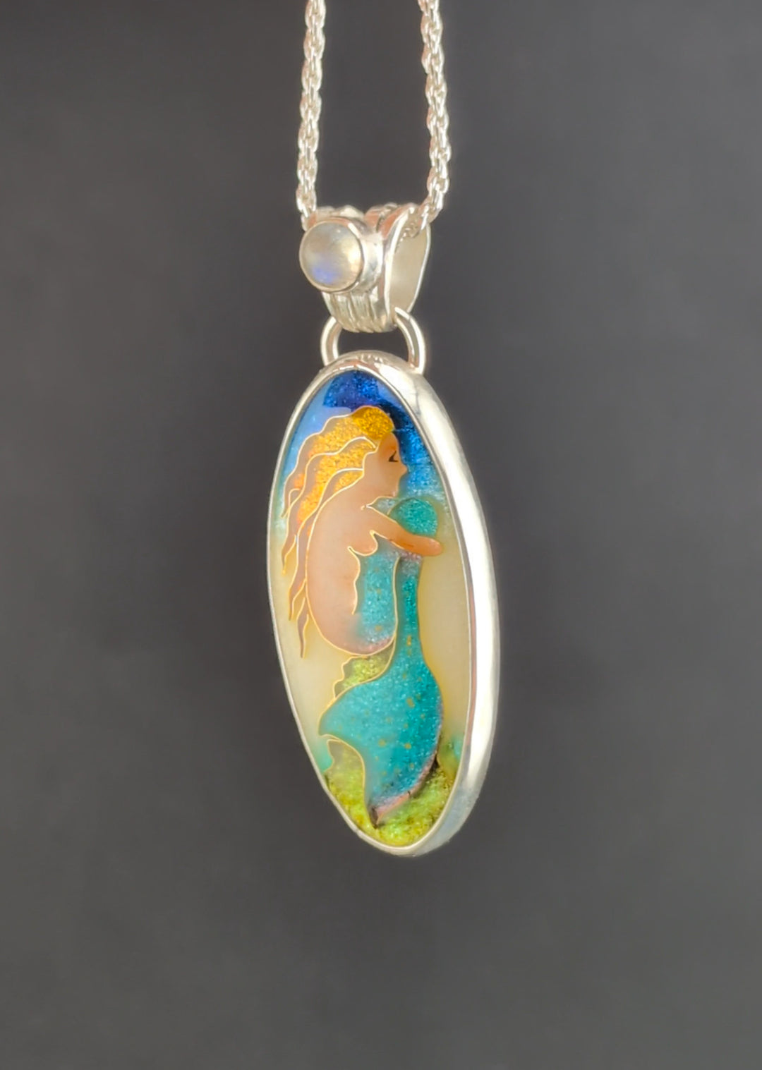 The Lonely Mermaid Cloisonné pendant