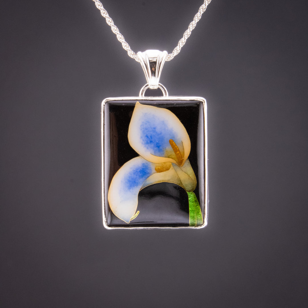 Calla Lilly Cloisonné Pendant