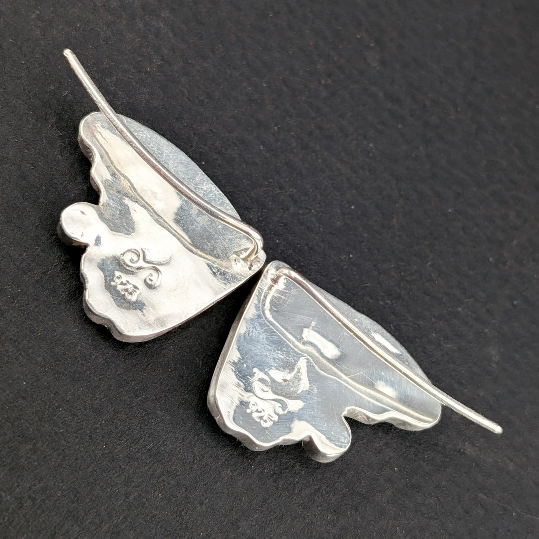 Monarch Butterfly Cloisonné Ear Jackets