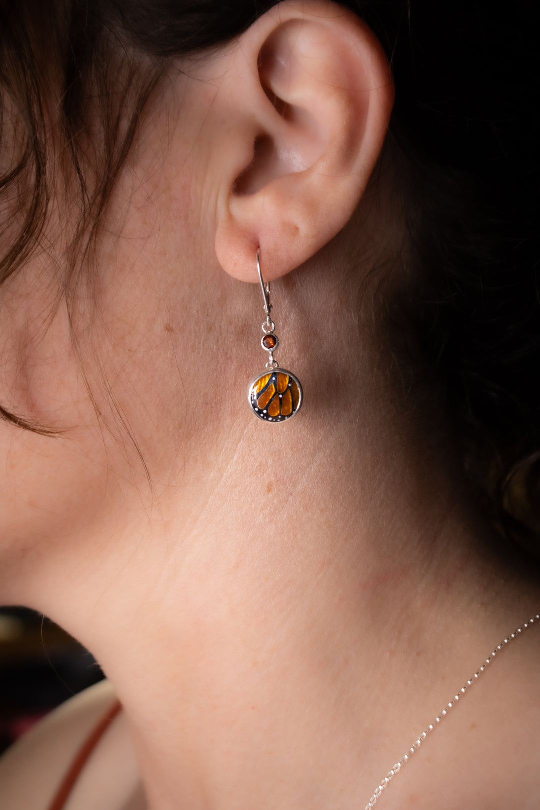 Monarch Butterfly Cloisonné Earrings