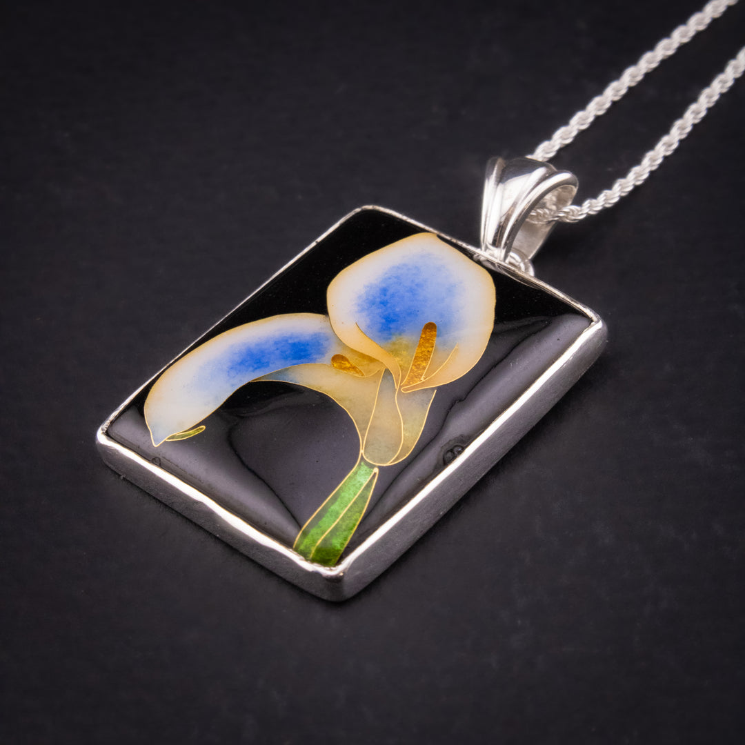 Calla Lilly Cloisonné Pendant