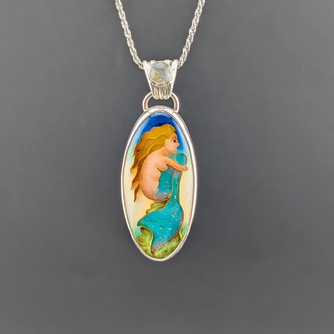 The Lonely Mermaid Cloisonné pendant