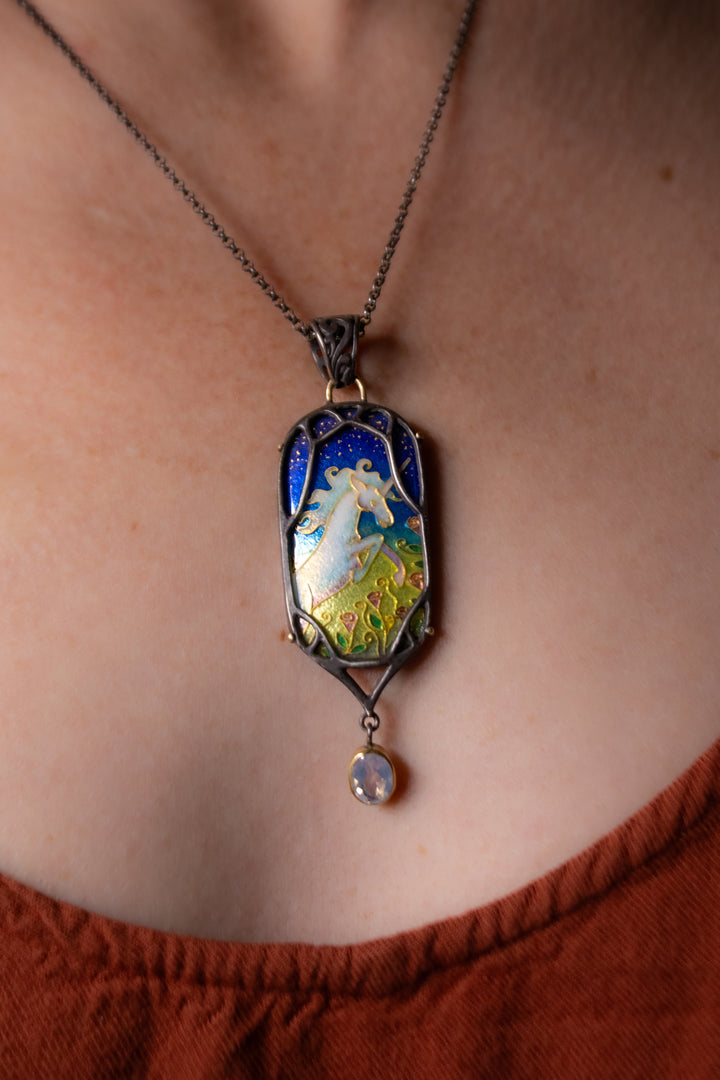 Unicorn Cloisonné Pendant