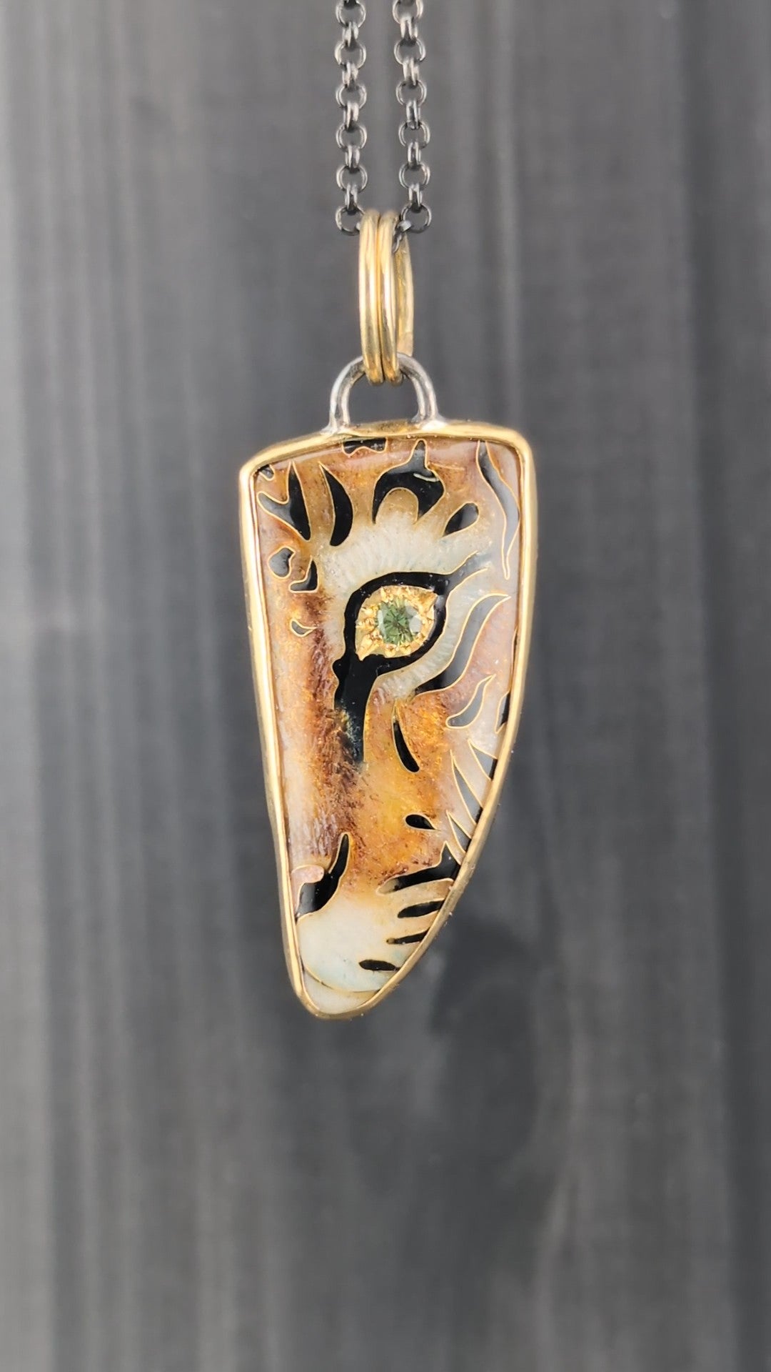 Tigers Eye Cloisonné Necklace