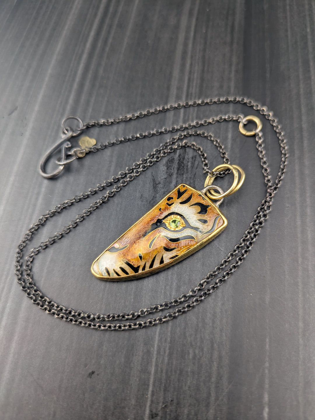 Eye of the Tiger Cloisonné Pendant