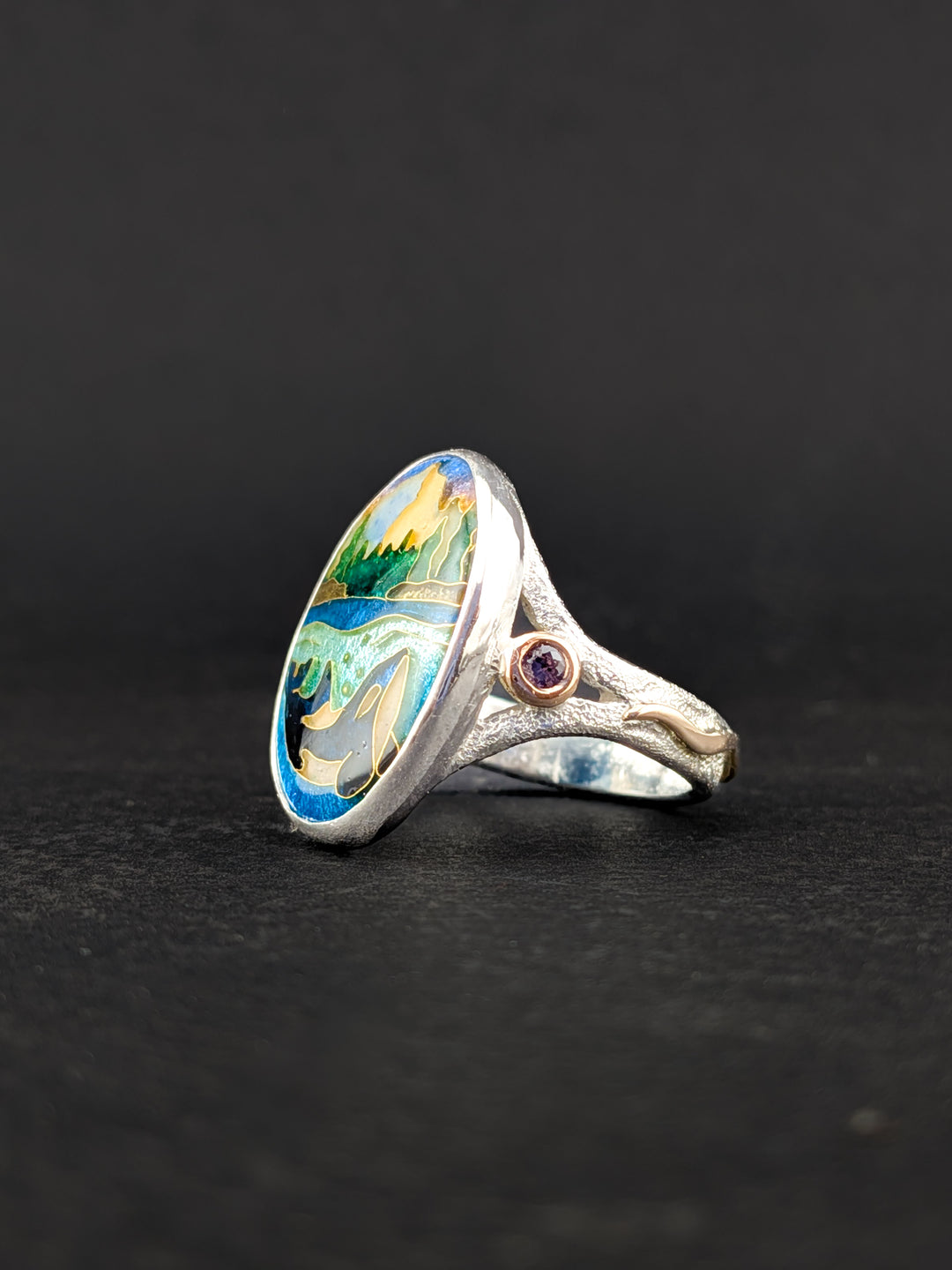 "Rise of the Wild" Orca and Mountain Range Ring