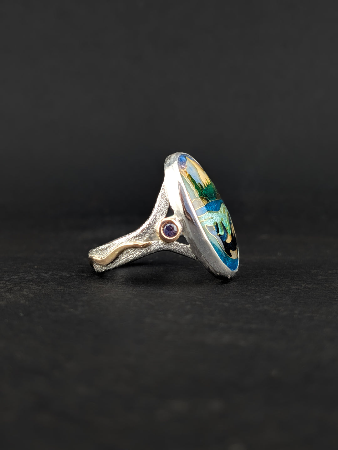 "Rise of the Wild" Orca and Mountain Range Ring