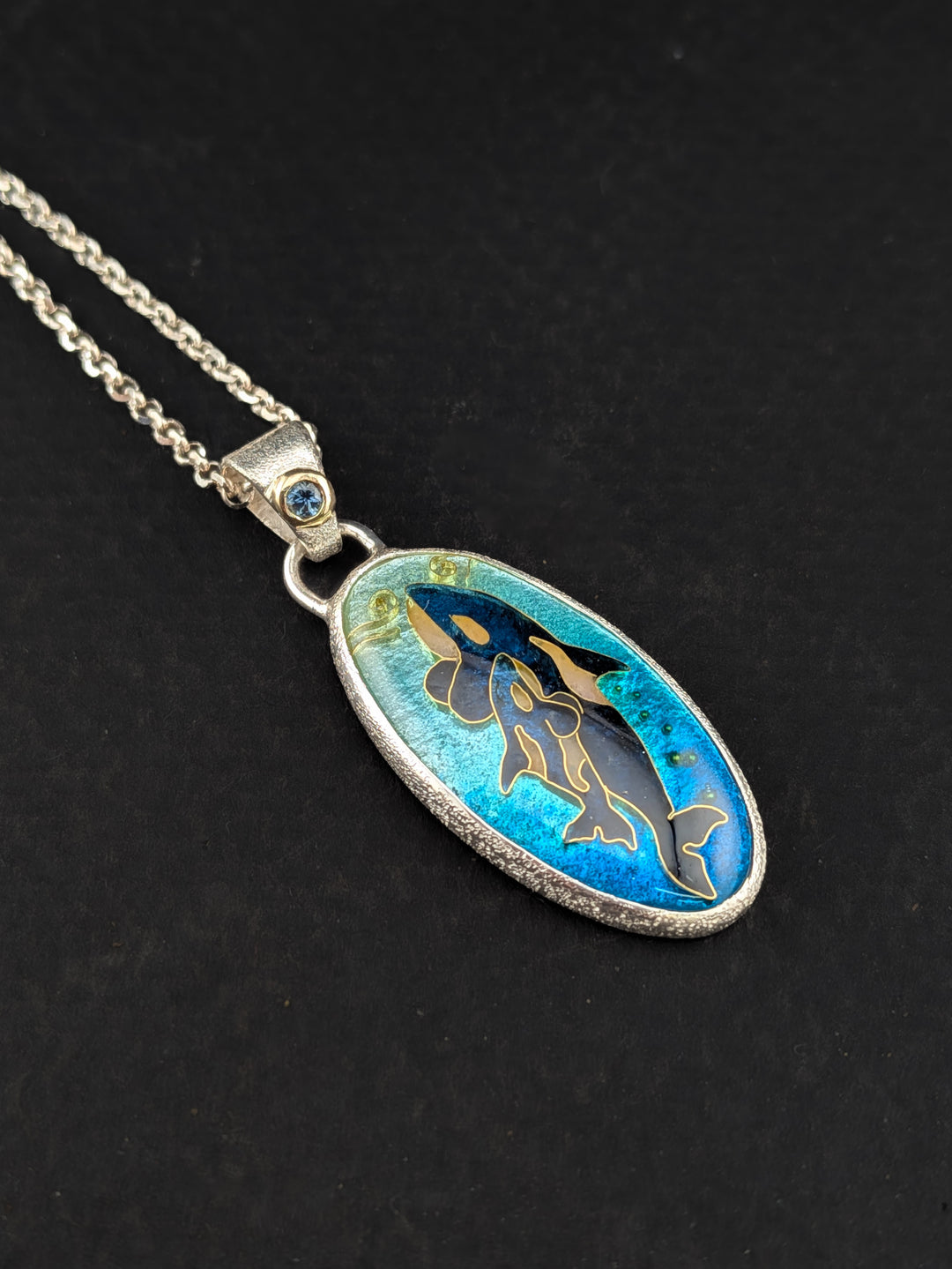 "Guided by the Tide" Orca and Calf Pendant