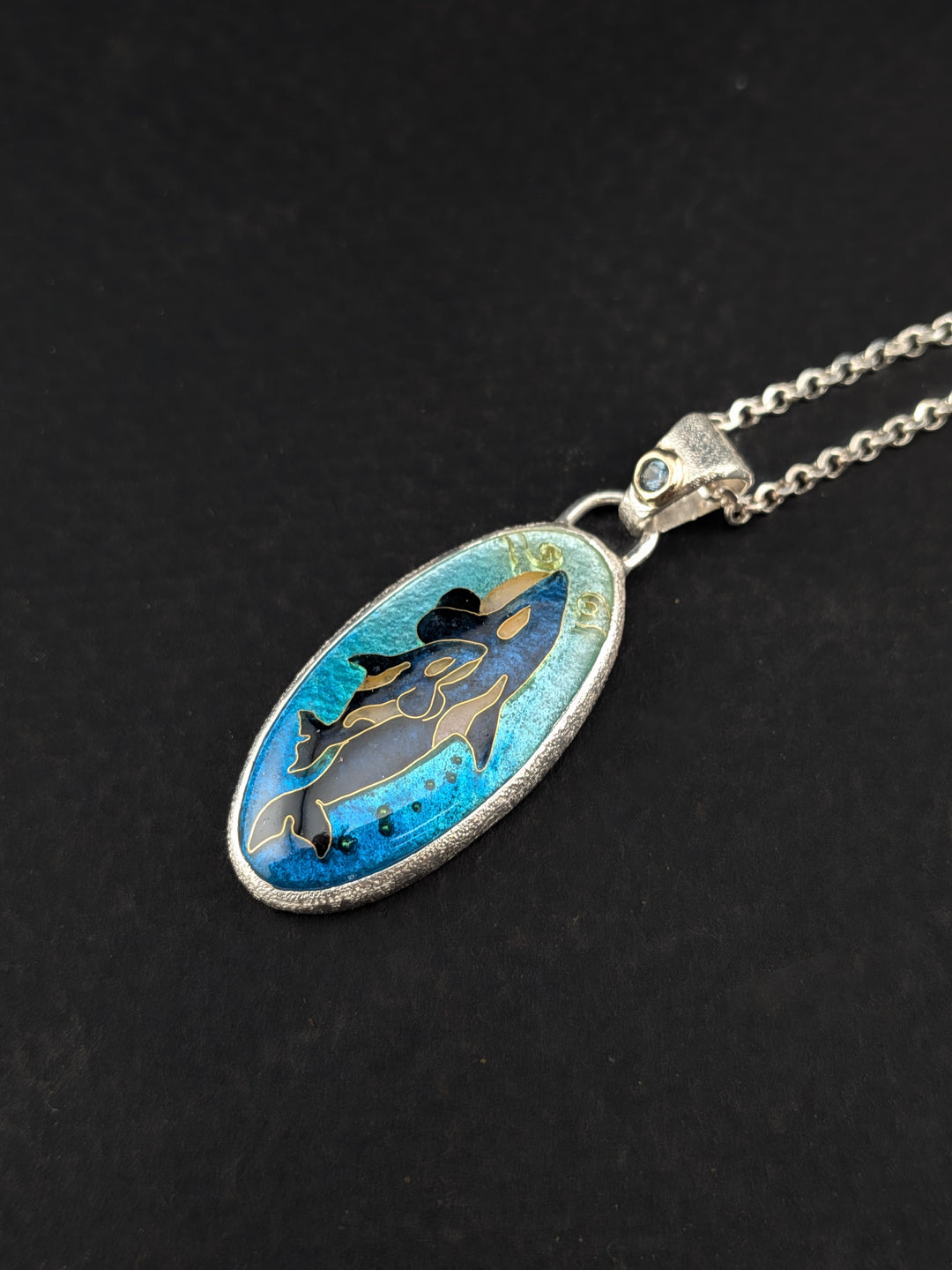 "Guided by the Tide" Orca and Calf Pendant